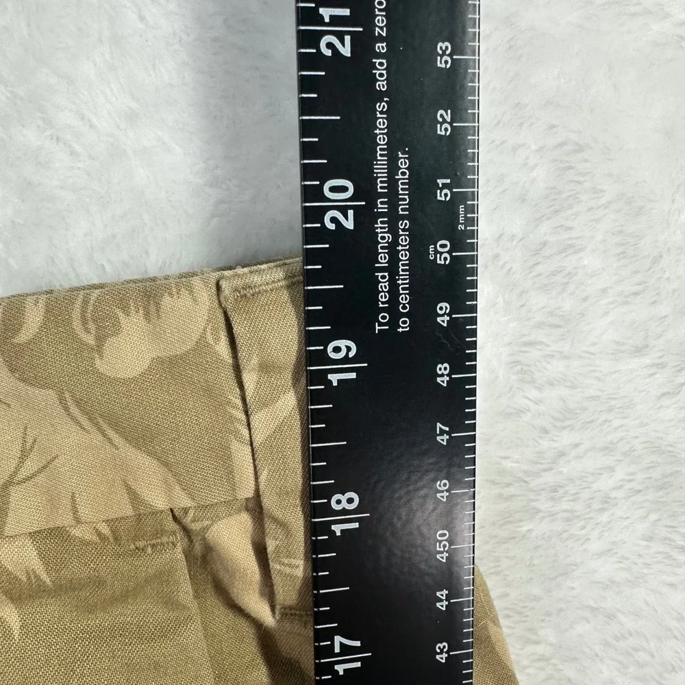 Nautica Shorts‎ Mens 36 Tan Floral Flat Front Chino Tropical Summer Casual